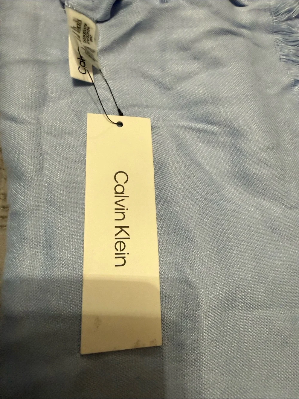 Calvin Klein Light Blue Women's Solid Satin-Feel Pashmina Scarf. NWT